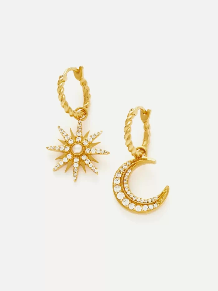 Moonlight Charm Hoop Earrings