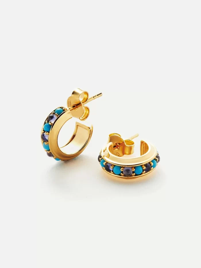 Small Gemstone Hoop Earrings